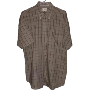 Arnold Palmer Beige Short Sleeve Button Down Golf Shirt Size M AP8